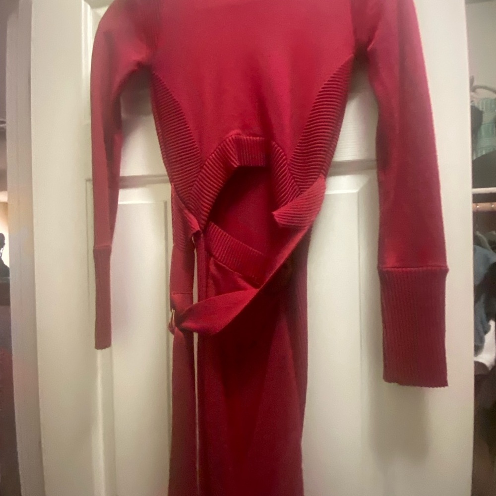 Elegant Red Knit Dress